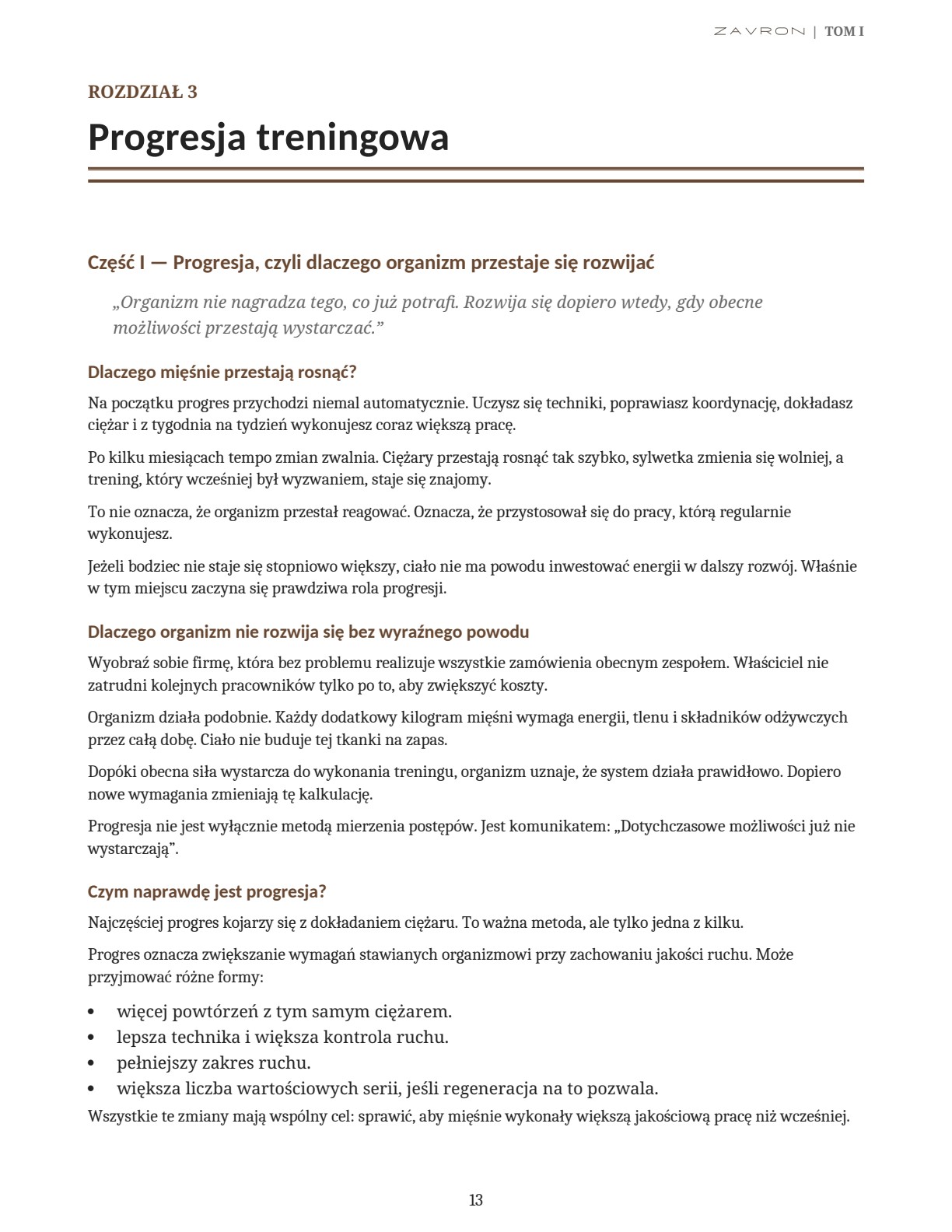 Fragment e-booka ZAVRON — Tom I: progresja treningowa